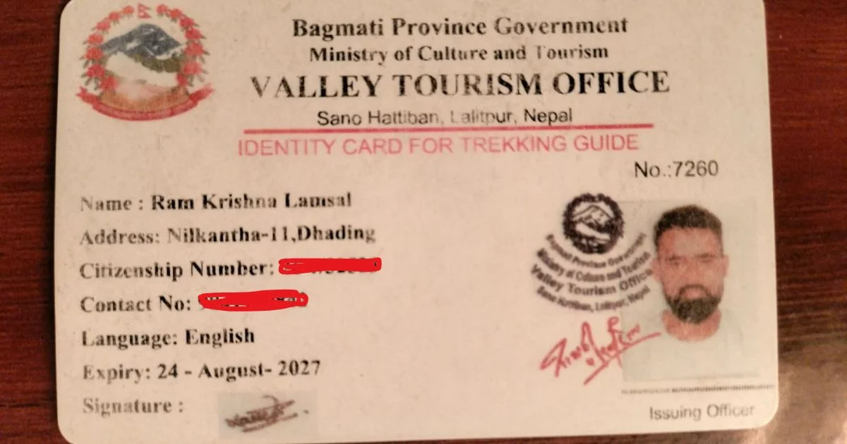 Trekking guide licence 