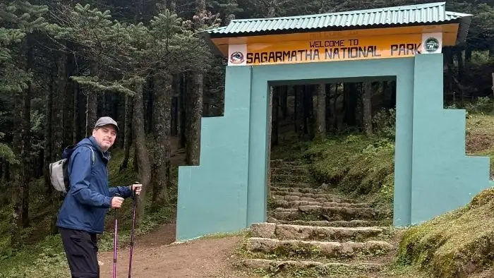 Everest Base Camp trek route passing through Sagarmatha National Park