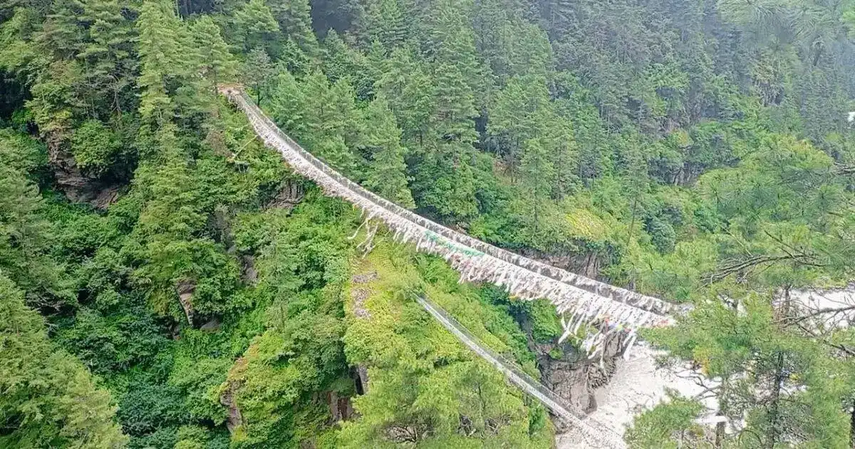 Helary bridge on the way to namche