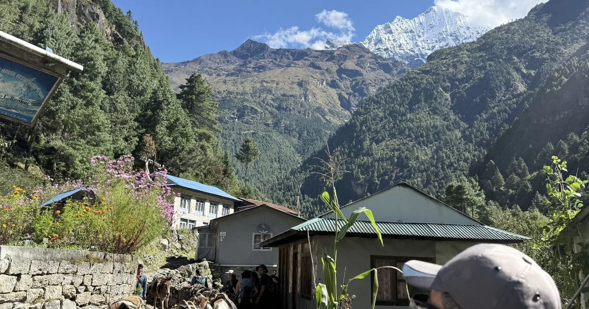 Walking during the lobuche peak climbing