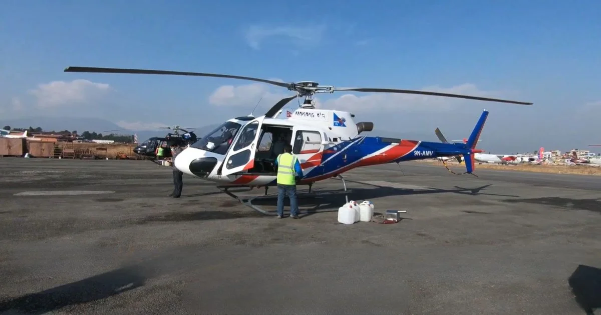 Kathmandu Airport Prepared for helicopter services in mountain area