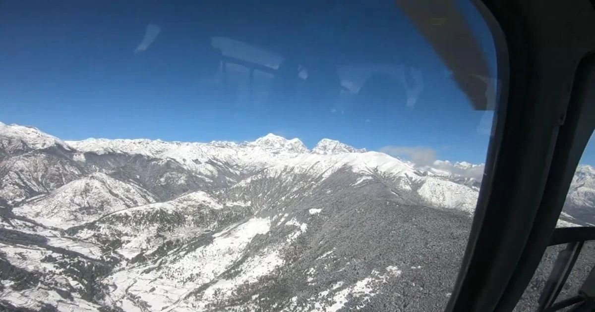 Mountain view from Helicopter flight in everest region