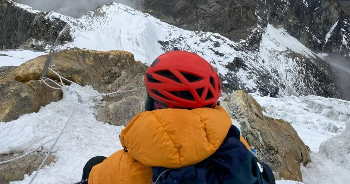 During the island peak Climbing in spring season