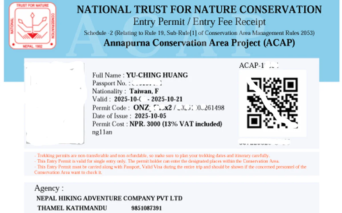 E-Permit Annapurna Conservation Area