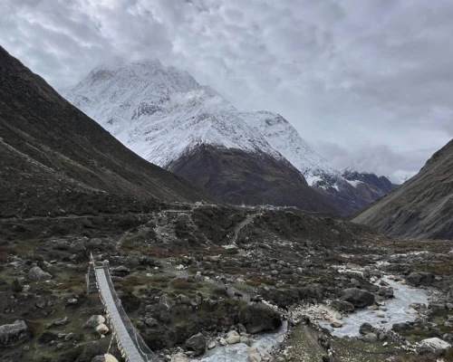 Suspension Bridge During The Trek